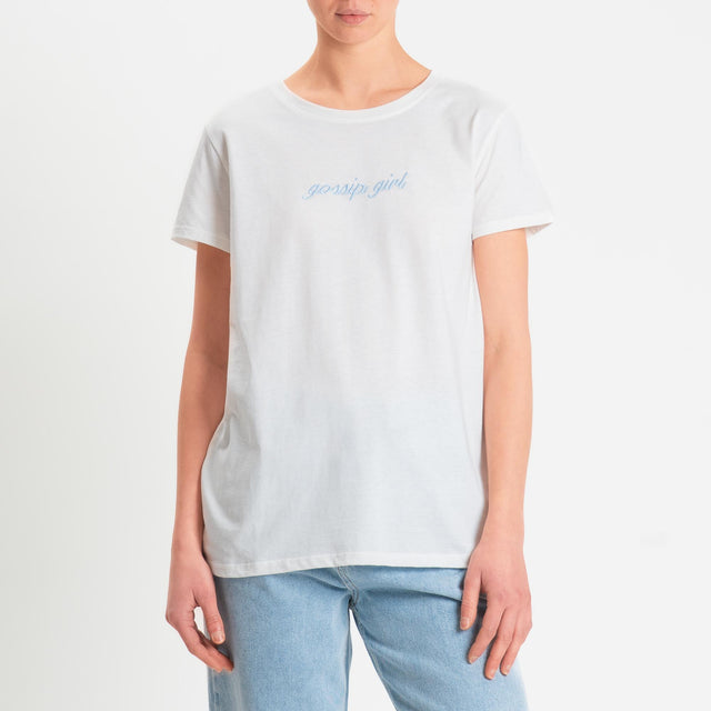 Vicolo-T-shirt "GOSSIP GIRL" - bianco/azzurro