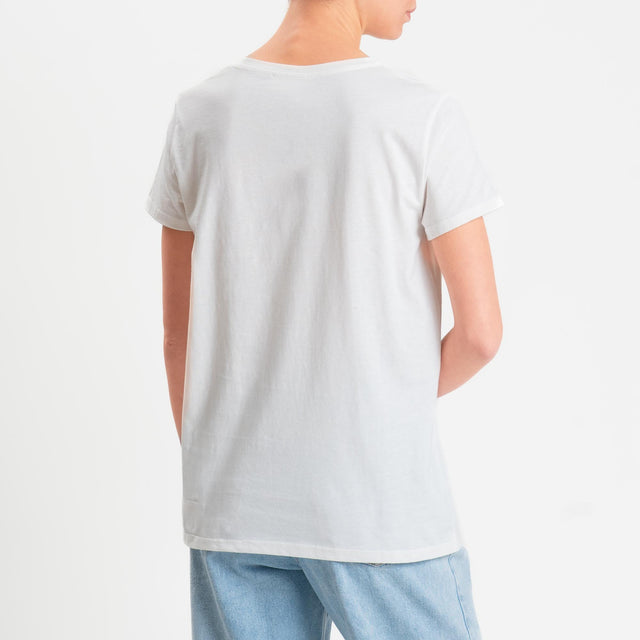 Vicolo-T-shirt "GOSSIP GIRL" - bianco/azzurro