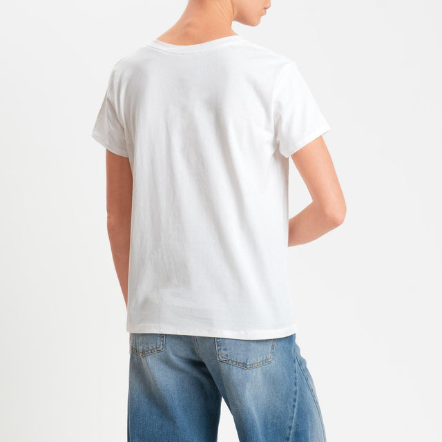 Vicolo-T-shirt "OK CIAO" - bianco/rosa