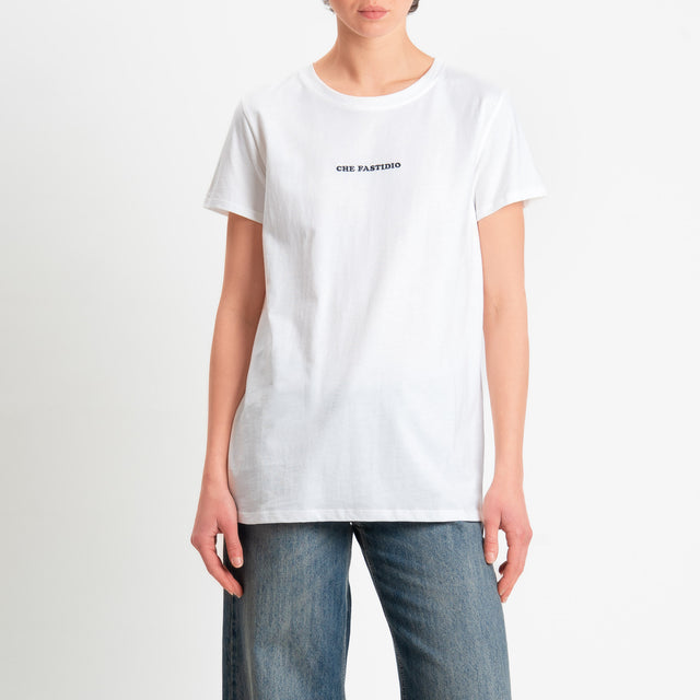 Vicolo-T-shirt "CHE FASTIDIO" - bianco