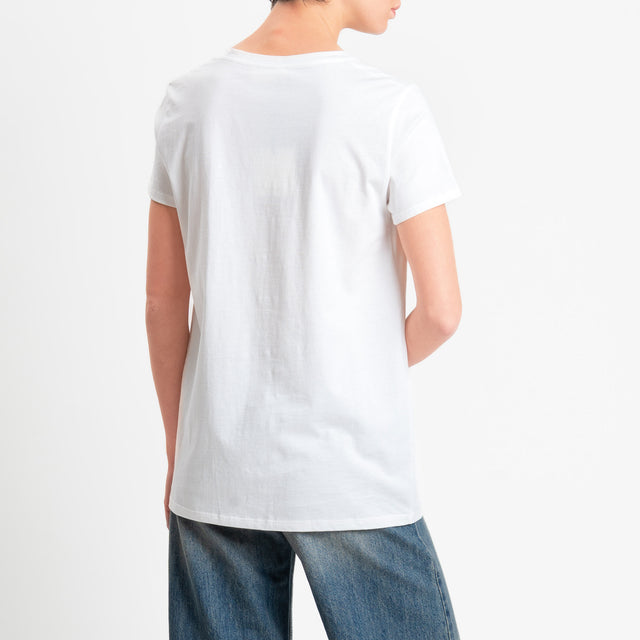 Vicolo-T-shirt "CHE FASTIDIO" - bianco