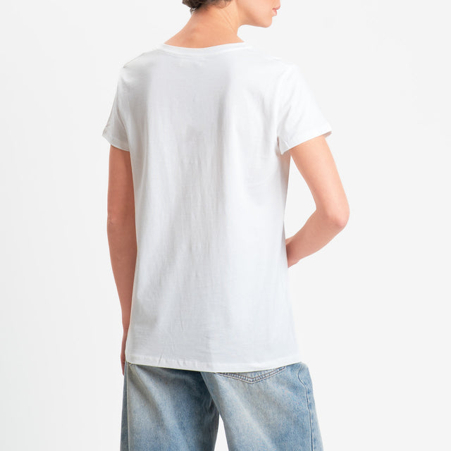 Vicolo-T-shirt "UNA VITA IN VACANSIA" - bianco/rosa
