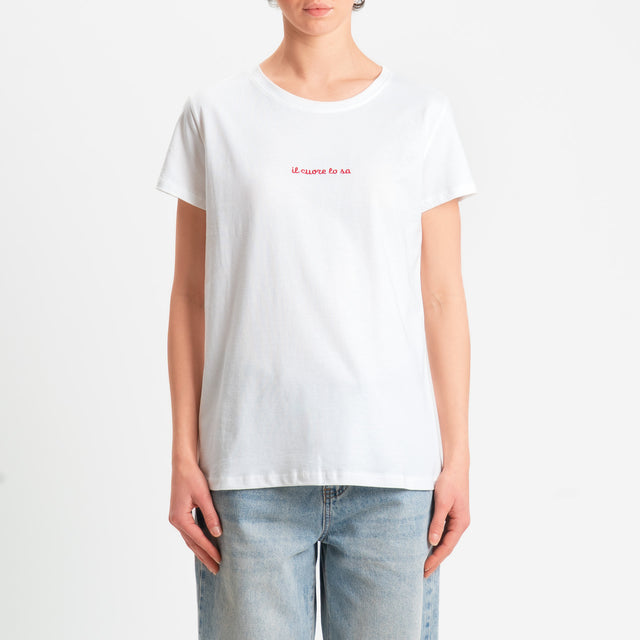 Vicolo-T-shirt "IL CUORE LO SA" - bianco/rosso