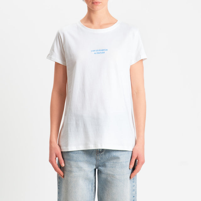 Vicolo-T-shirt "PARZIALMENTE SCLERATA" - bianco/celeste