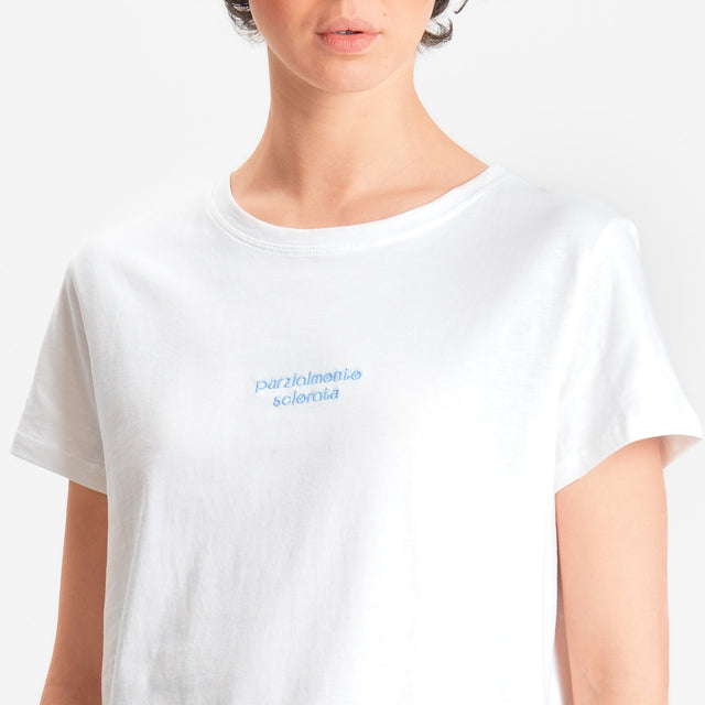 Vicolo-T-shirt "PARZIALMENTE SCLERATA" - bianco/celeste