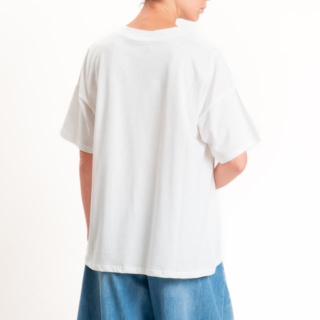 Vicolo-T-shirt stampa "LIVE & LOUD" - bianco