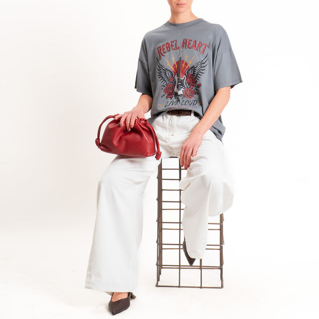 Vicolo-T-shirt stampa "REBEL HEART" - grigio fumo