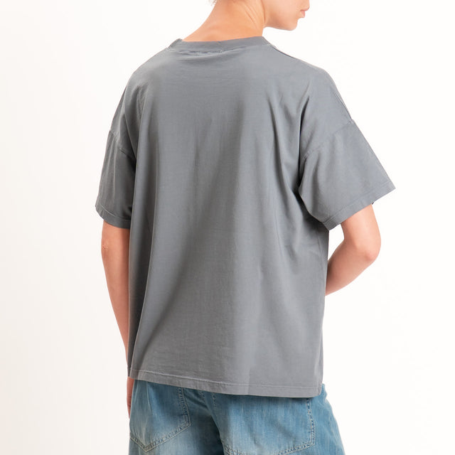 Vicolo-T-shirt stampa "FEEL THE FREEDOM" - grigio fumo