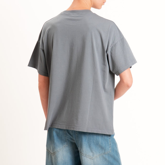 Vicolo-T-shirt stampa"WILD HEART" - grigio fumo