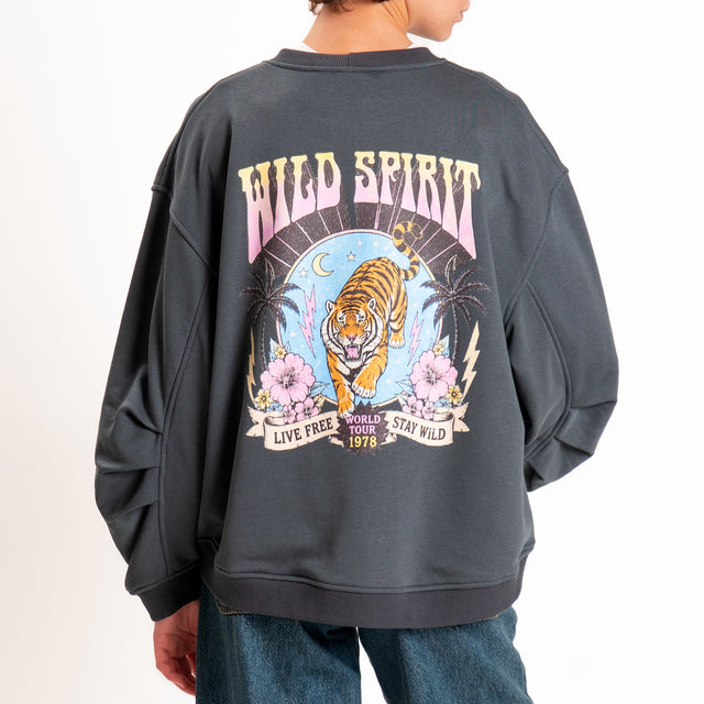 Vicolo-Felpa "WILD SPIRIT" - piombo