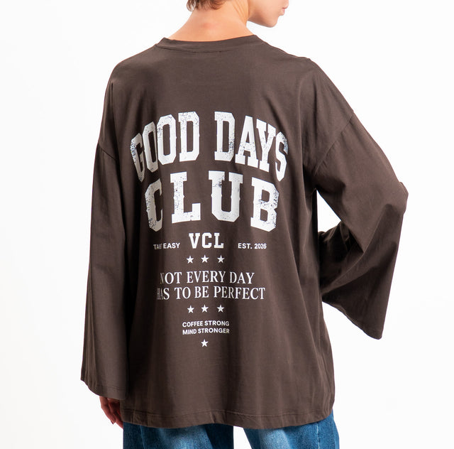 Vicolo-T-shirt manica ampia GOOD DAYS - cioccolato