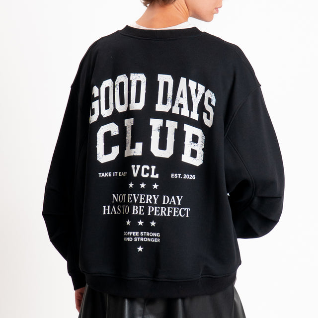 Vicolo-Felpa "GOOD DAYS" - nero
