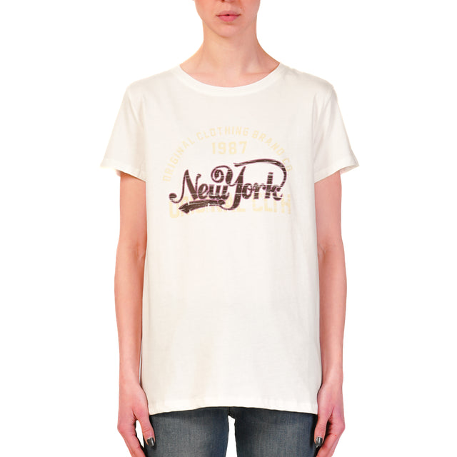 Vicolo-T-shirt "NEW YORK" - bianco