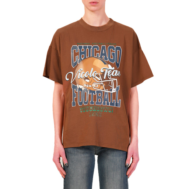 Vicolo-T-shirt "CHICAGO FOOTBALL" - moka