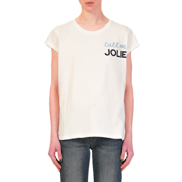 Vicolo-T-shirt "CALL ME JOLIE" - bianco