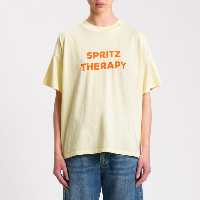 Vicolo-T-shirt "SPRITZ THERAPY" - mimosa/orange