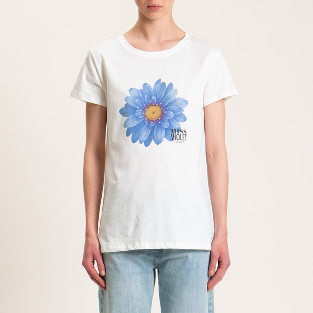 Vicolo-T-shirt stampa fiore - bianco