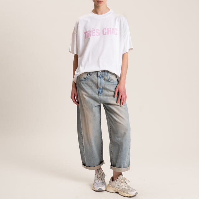Vicolo-T-shirt "TRE'S CHIC" - bianco/rosa