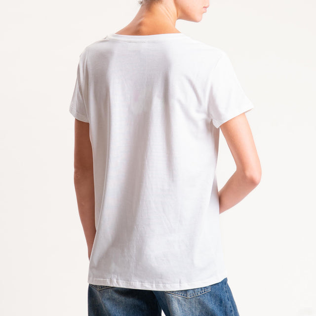 Vicolo-T-shirt "PARTNERS IN WINE" - bianco/nero