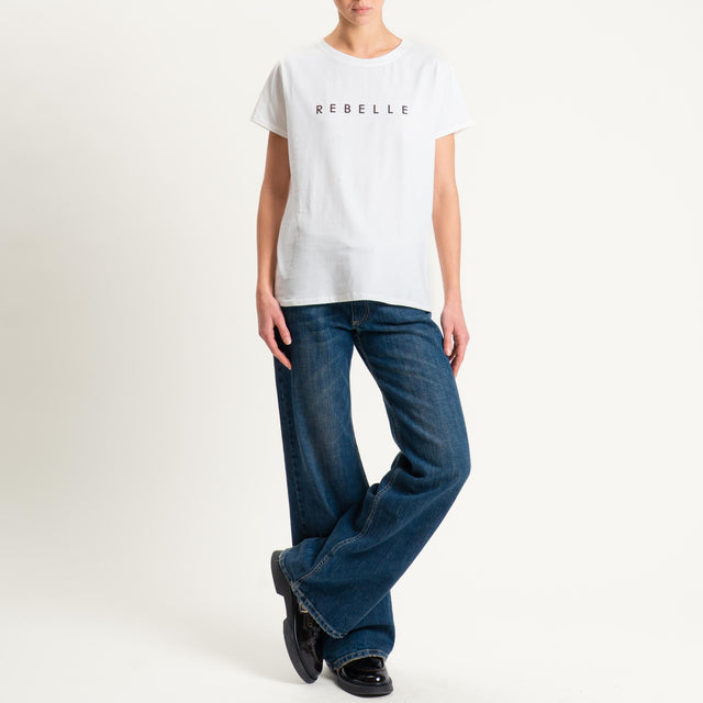 Vicolo-T-shirt "REBELLE" - Bianco