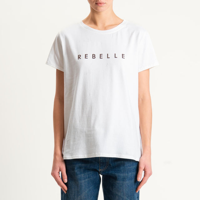 Vicolo-T-shirt "REBELLE" - Bianco