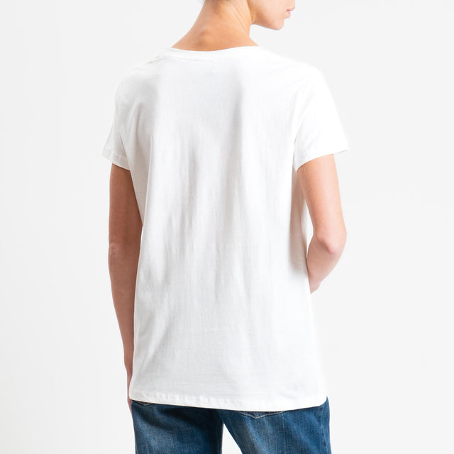 Vicolo-T-shirt "SANTA SAW YOUR SOCIAL" - bianco/rosso