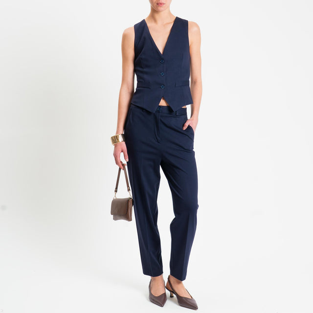 Vicolo-Pantalone punto milano elastico dietro - blu