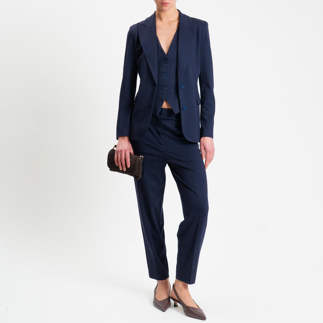 Vicolo-Pantalone punto milano elastico dietro - blu