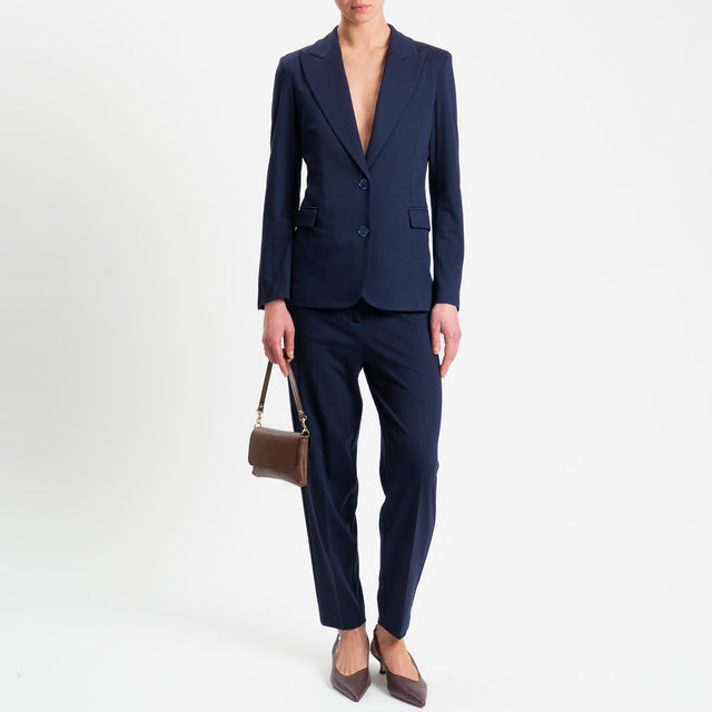 Vicolo-Pantalone punto milano elastico dietro - blu