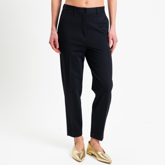 Vicolo-Pantalone punto milano elastico dietro - nero