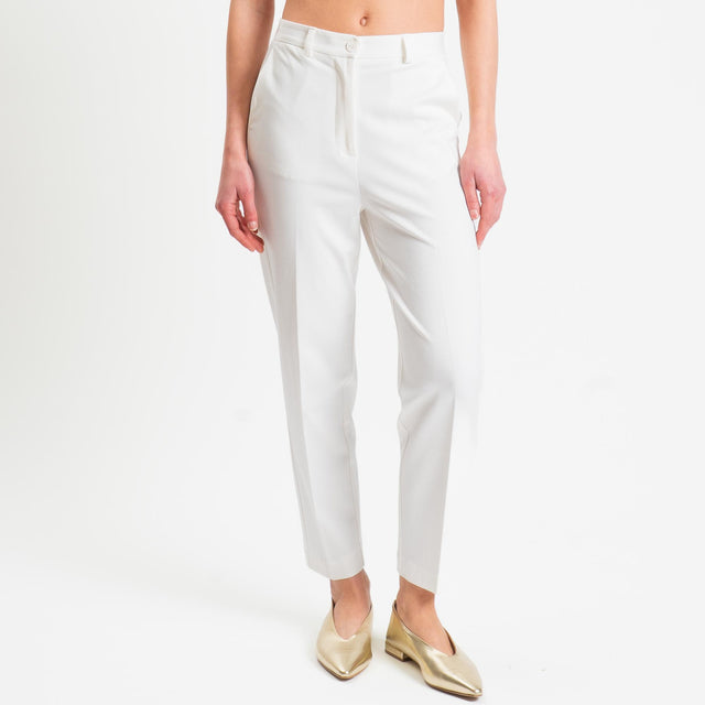 Vicolo-Pantalone punto milano elastico dietro - panna