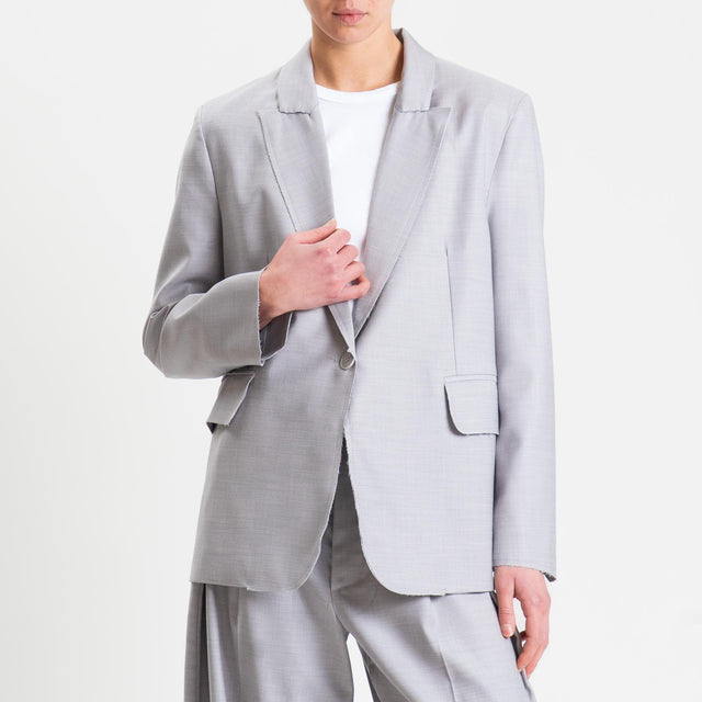 Vicolo-Giacca un bottone taglio vivo spacco dietro - grigio medio melange