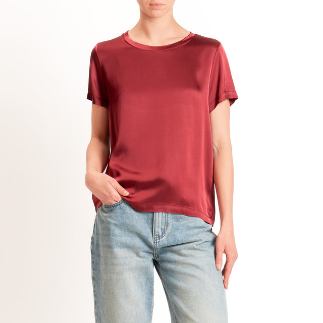 Vicolo-Blusa satin elasticizzata mezza manica - india