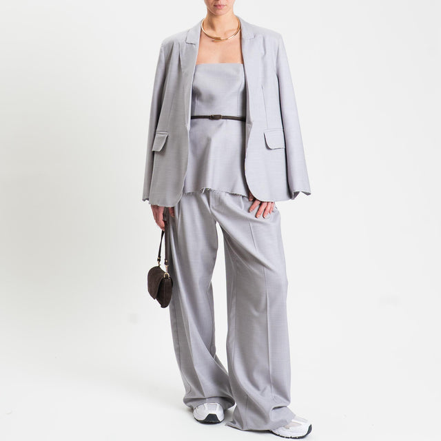 Vicolo-Pantalone pinces con cintura - grigio medio melange