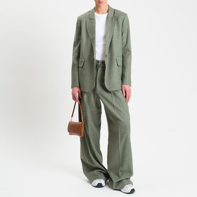 Vicolo-Pantalone pinces con cintura - origano