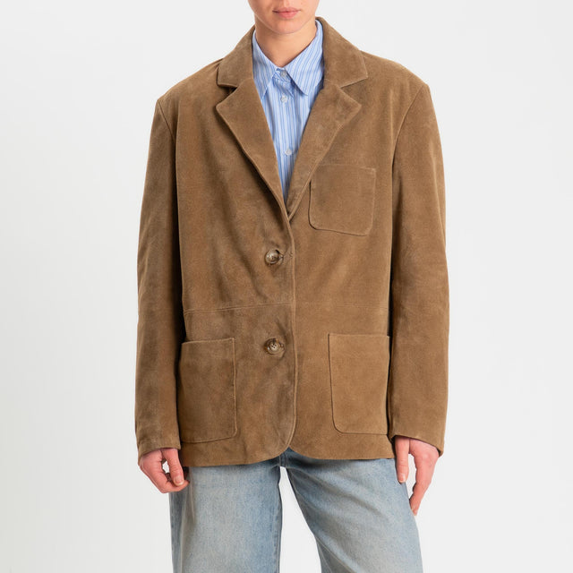 Vicolo-Giacca scamosciata100% genuine leather - camel