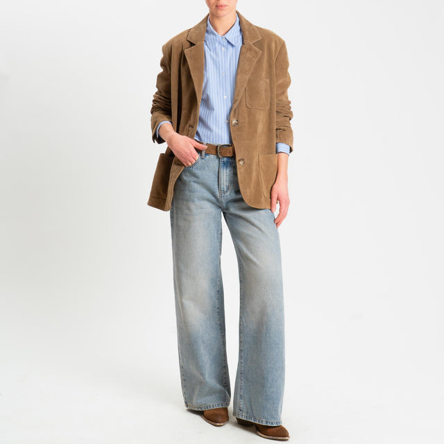 Vicolo-Giacca scamosciata100% genuine leather - camel