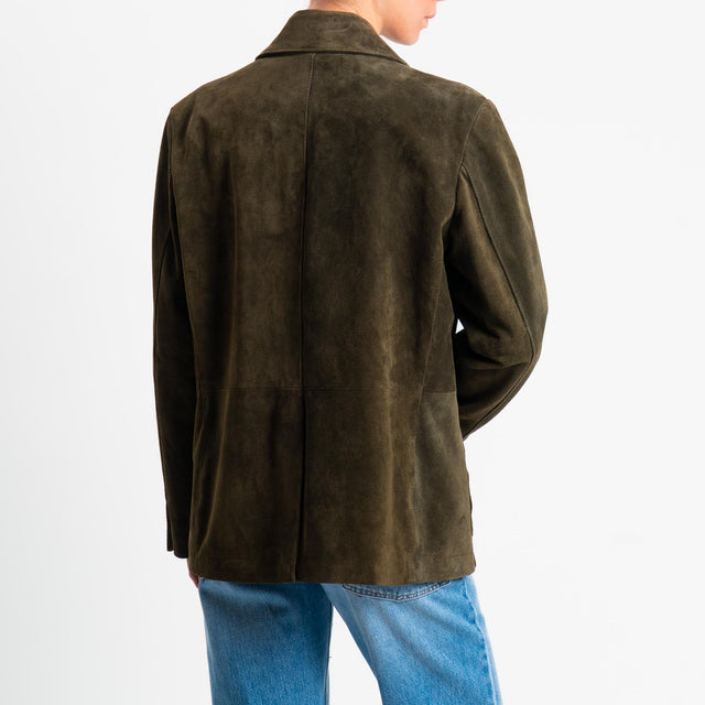 Vicolo-Giacca scamosciata100% genuine leather - militare