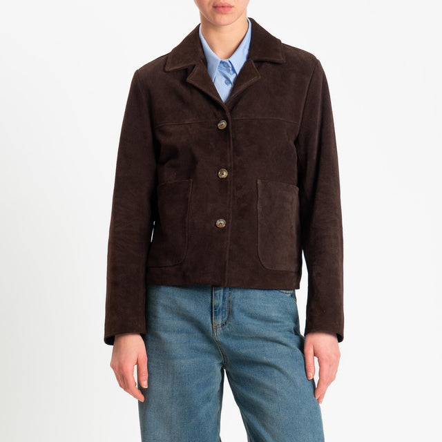 Vicolo-Giacca 100% genuine leather - moro