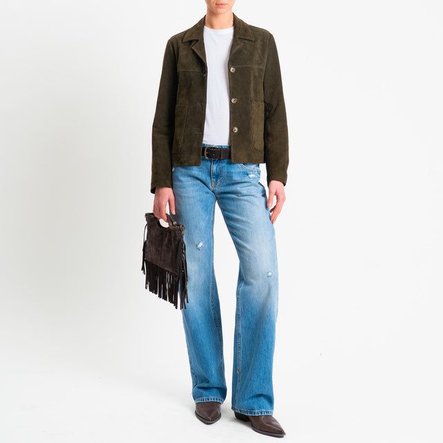 Vicolo-Giacca 100% genuine leather - militare