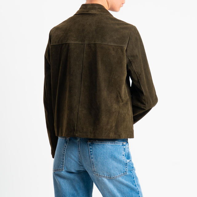 Vicolo-Giacca 100% genuine leather - militare