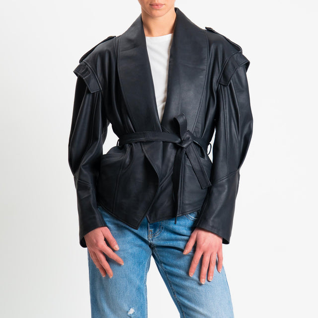 Vicolo-Giacca nappa genuine leather - nero