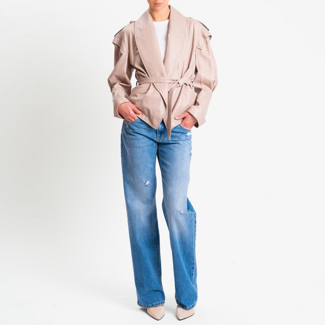 Vicolo-Giacca nappa genuine leather - cipria