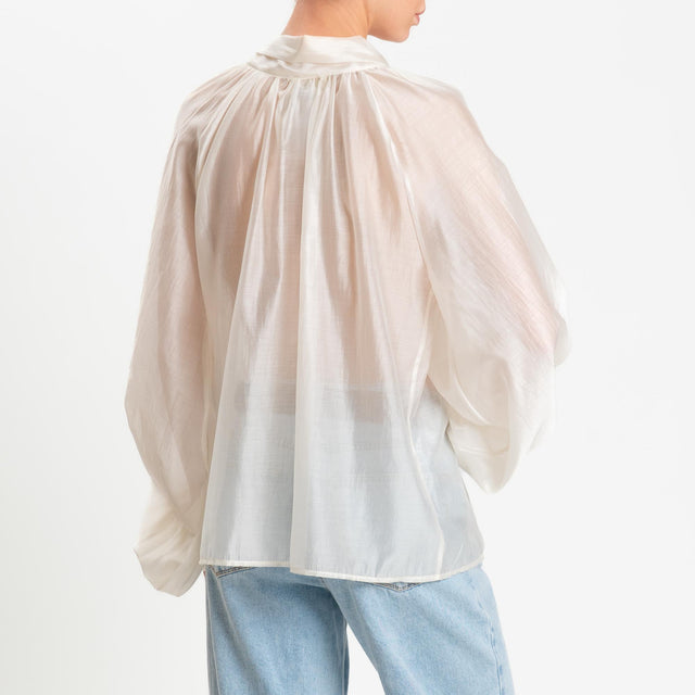Vicolo-Blusa mussola lyocell manica palloncino - panna