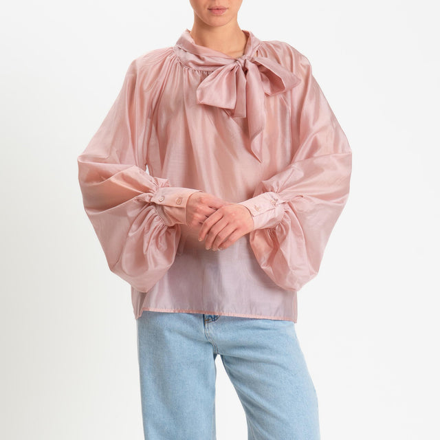 Vicolo-Blusa mussola lyocell manica palloncino - rosa