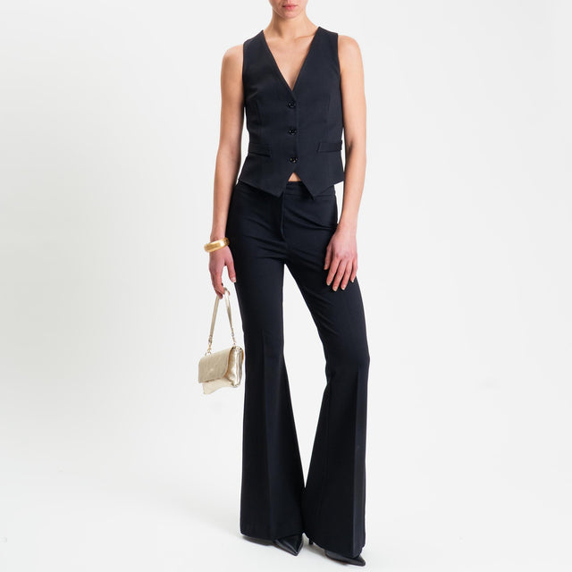 Vicolo-Gilet tre bottoni punto milano - nero