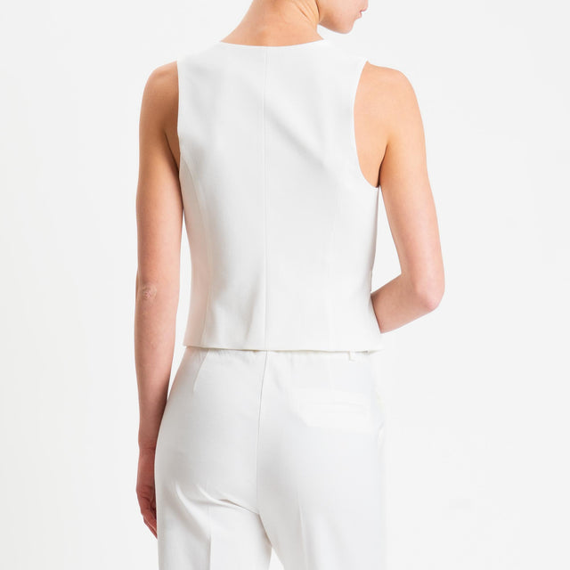 Vicolo-Gilet tre bottoni punto milano - panna