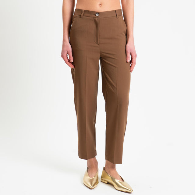 Vicolo-Pantalone con elastico dietro - tabacco