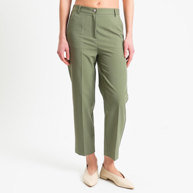 Vicolo-Pantalone con elastico dietro - verde