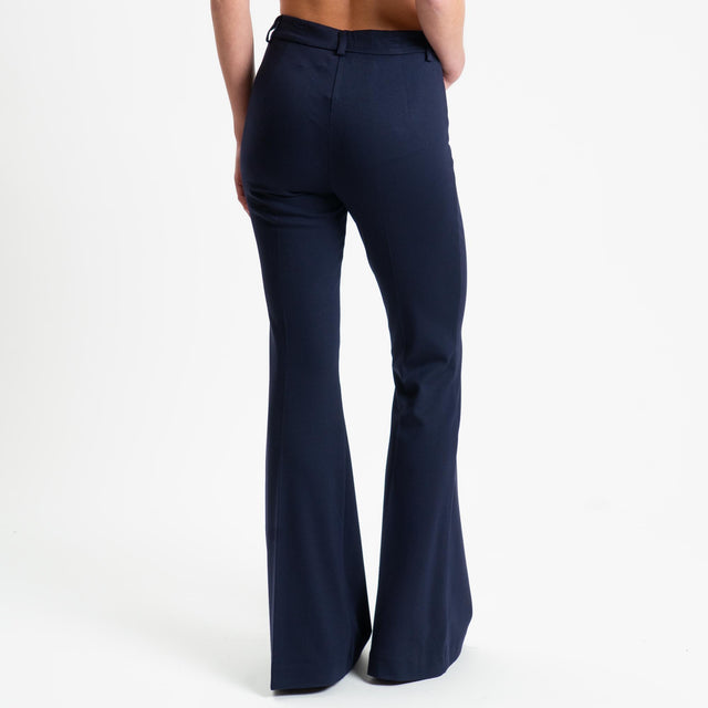 Vicolo-Pantalone bootcut punto milano - blu